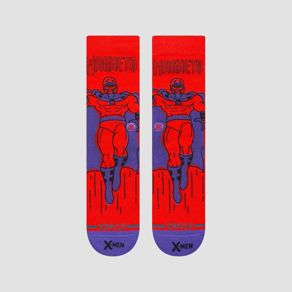Stance Marvel Magneto Crew Socks Red