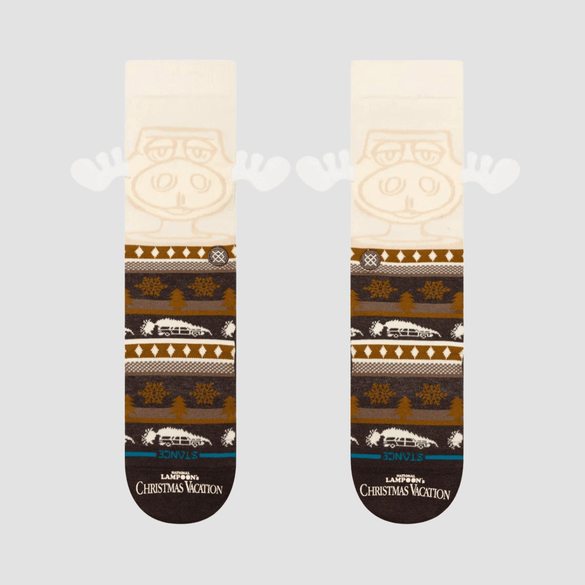Stance National Lampoon's Have Some Eggnog Crew Socks Dark Brown