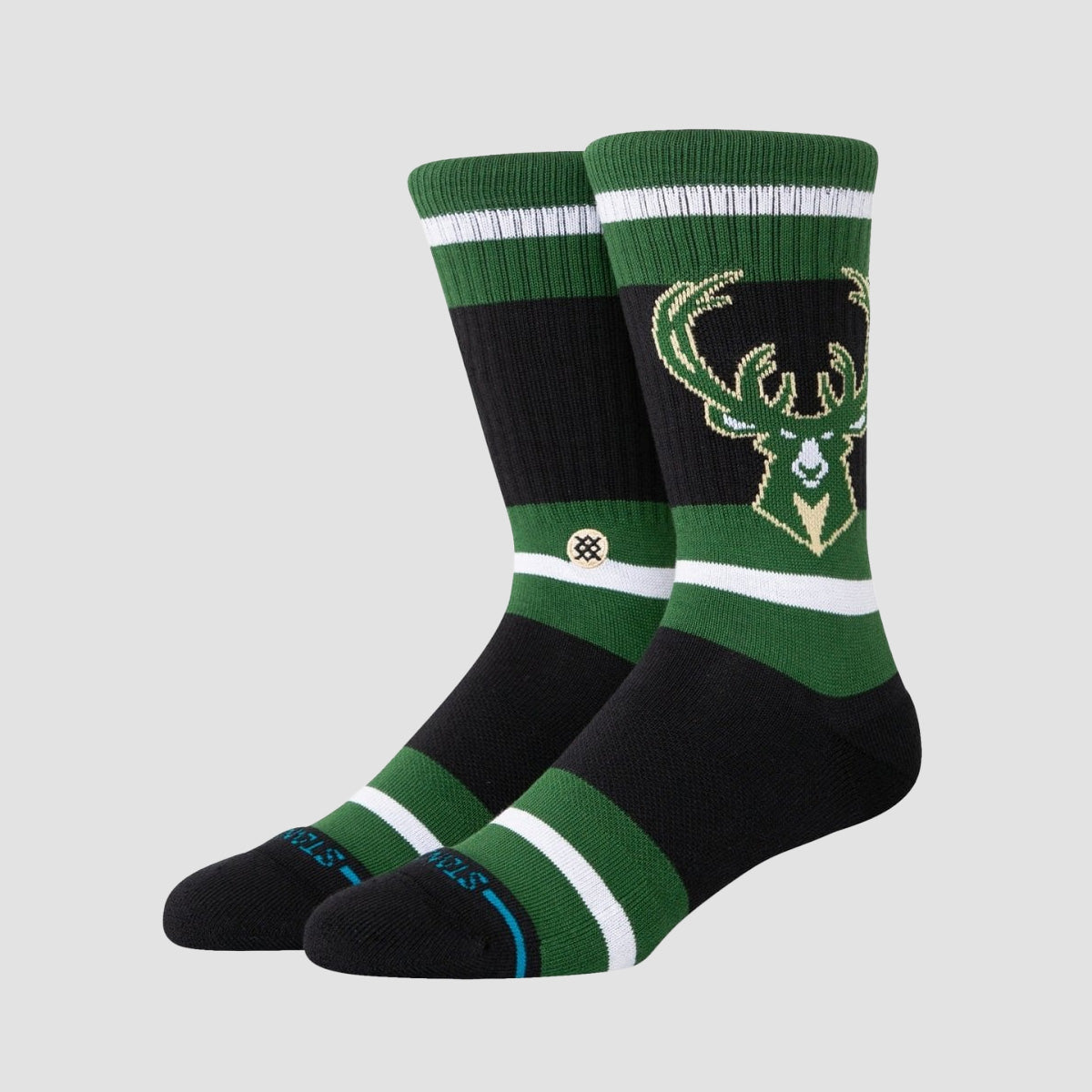 Stance NBA Prep Milwaukee Bucks Crew Socks Black