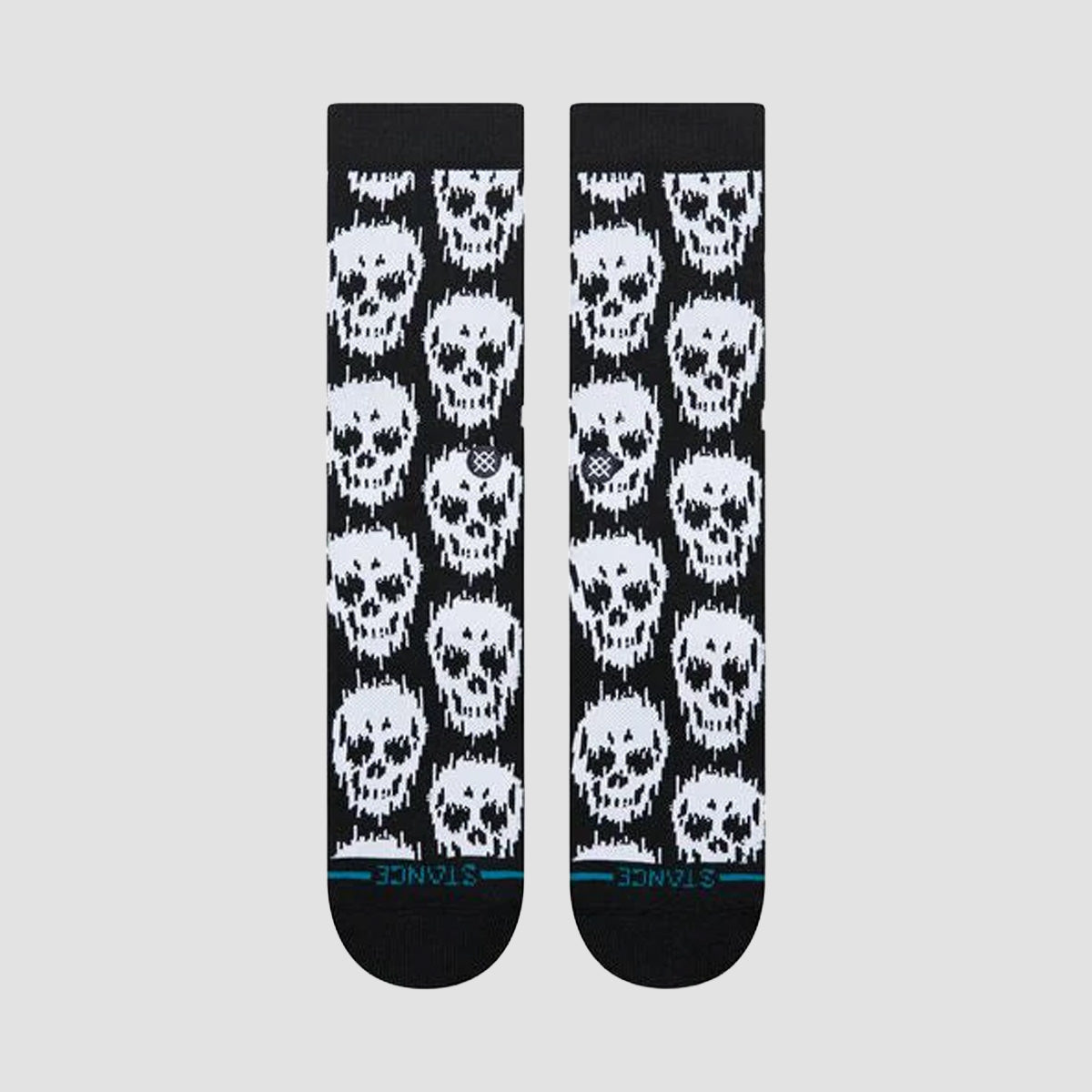 Stance Static Skull Crew Socks Black