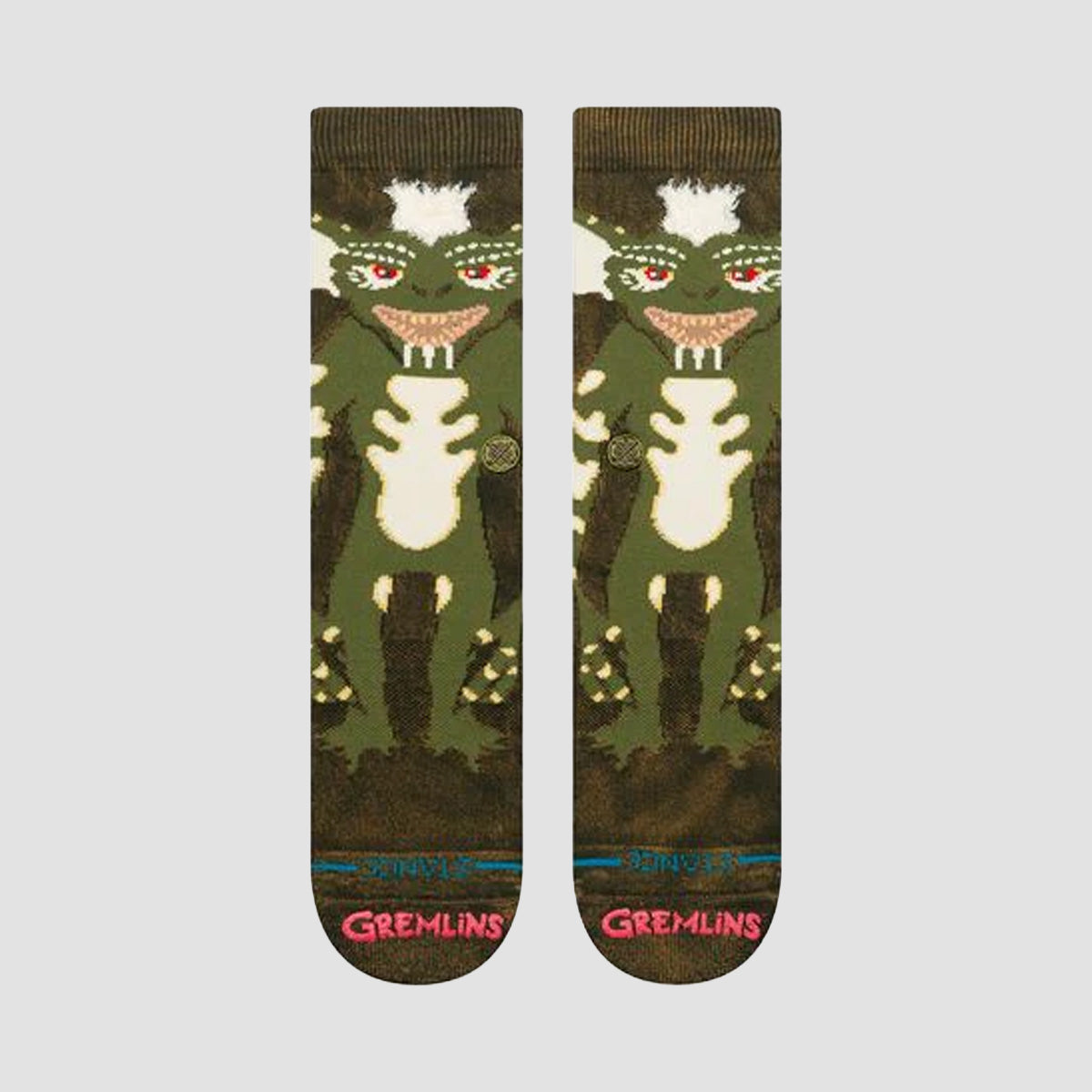 Stance X Gremlins Stripe Crew Socks Dark Green