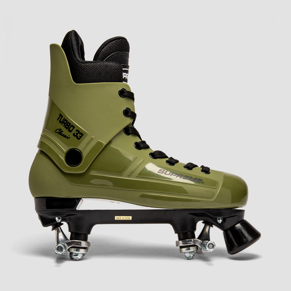 Supreme Turbo 33 Nylon Quad Skates Army Green/Clear