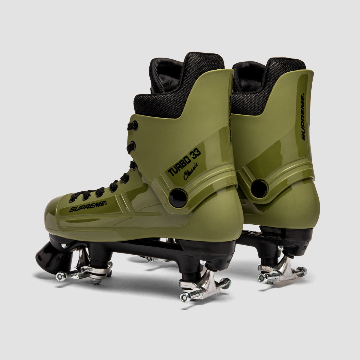 Supreme Turbo 33 Nylon Quad Skates Army Green/Clear