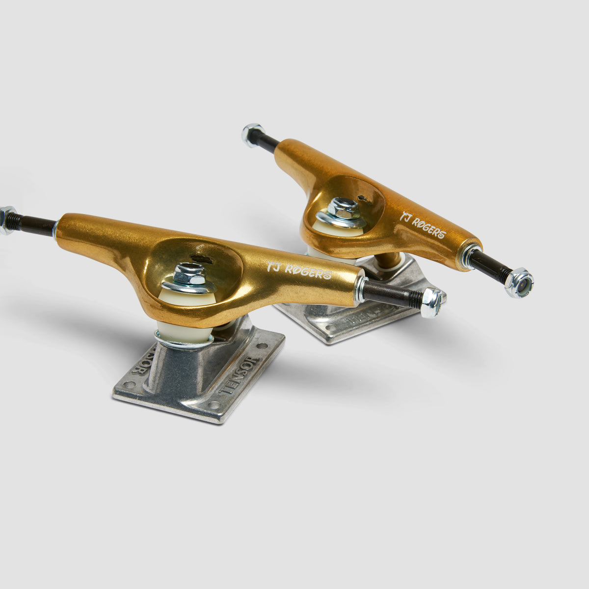 Tensor Aluminum Trippy Character 5.5 Skateboard Trucks 1 Pair TJ Rogers Gold/Raw - 8.25"