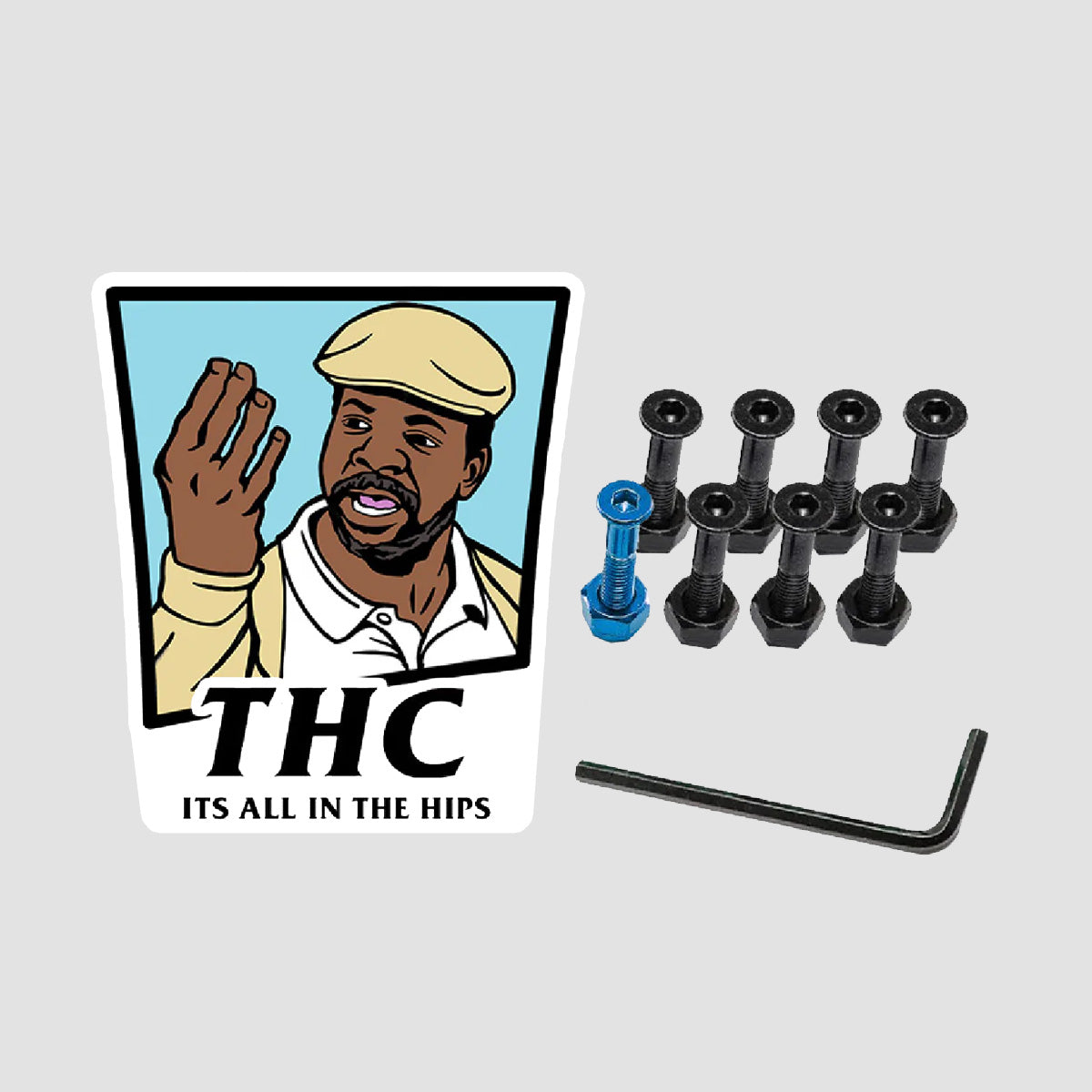 The Hardware Company THC Chubbs Allen Truck Bolts Black/Blue 1"