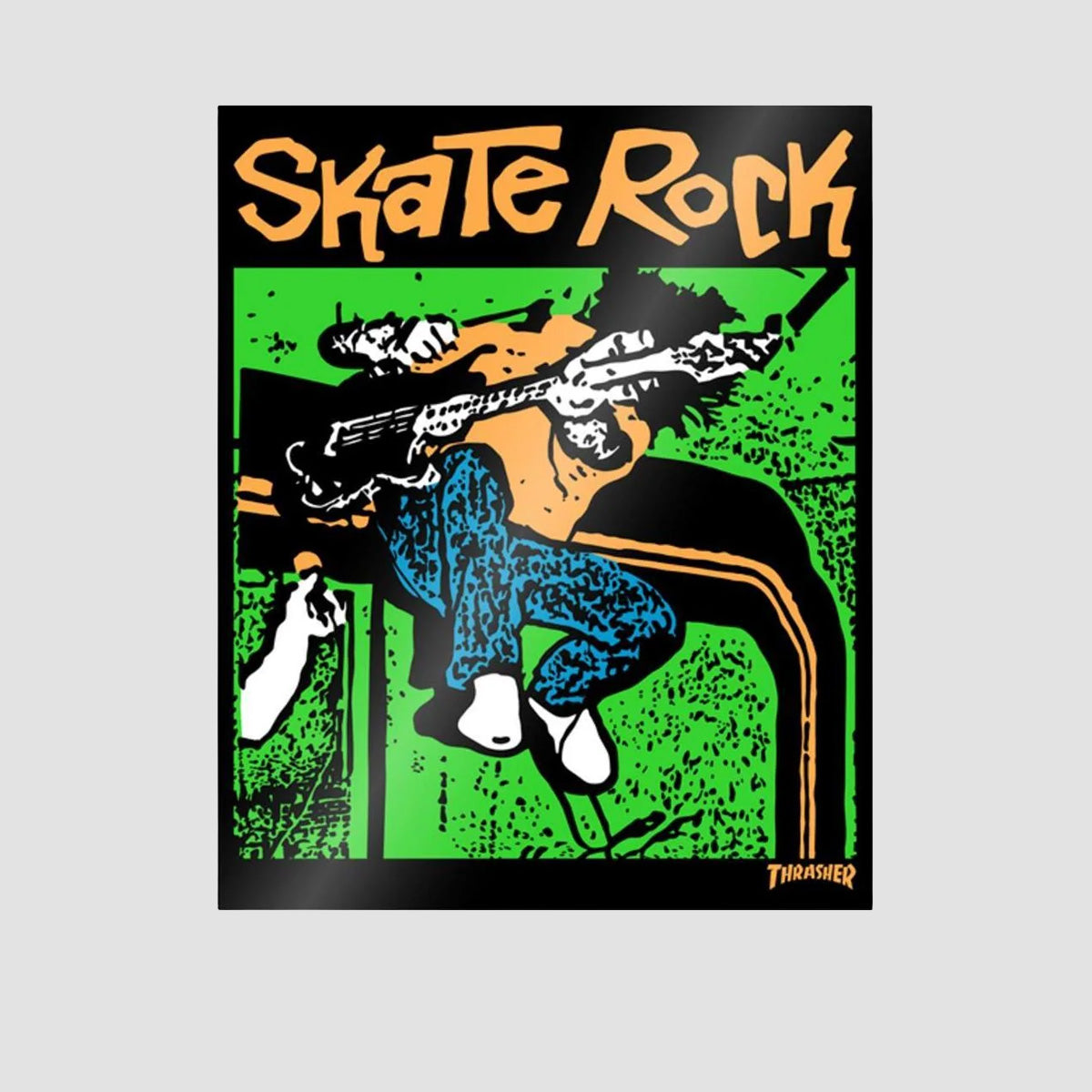Thrasher Skate Rock VL II Sticker Green 80x70mm