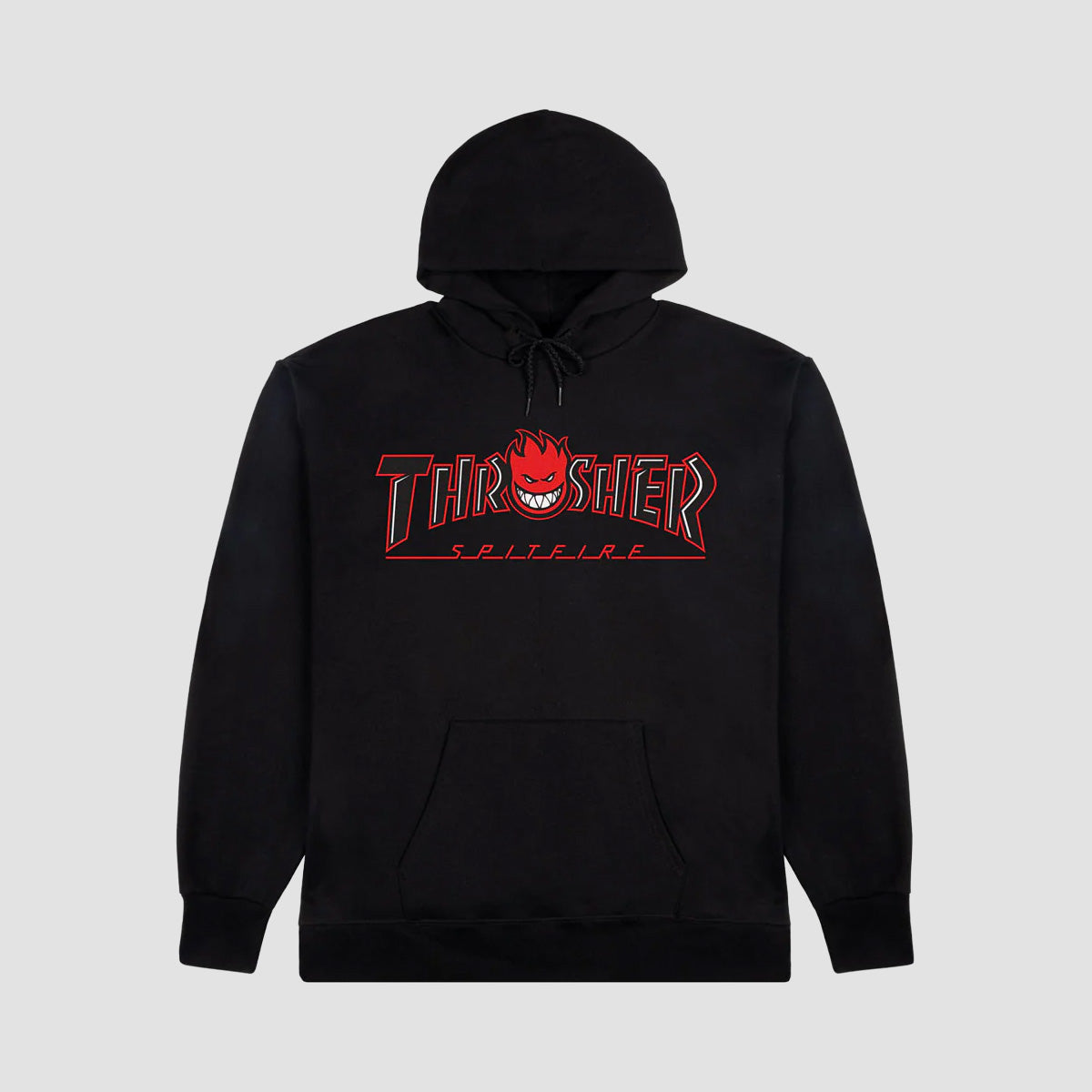 Thrasher X Spitfire Big Head Outline Pullover Hoodie Black