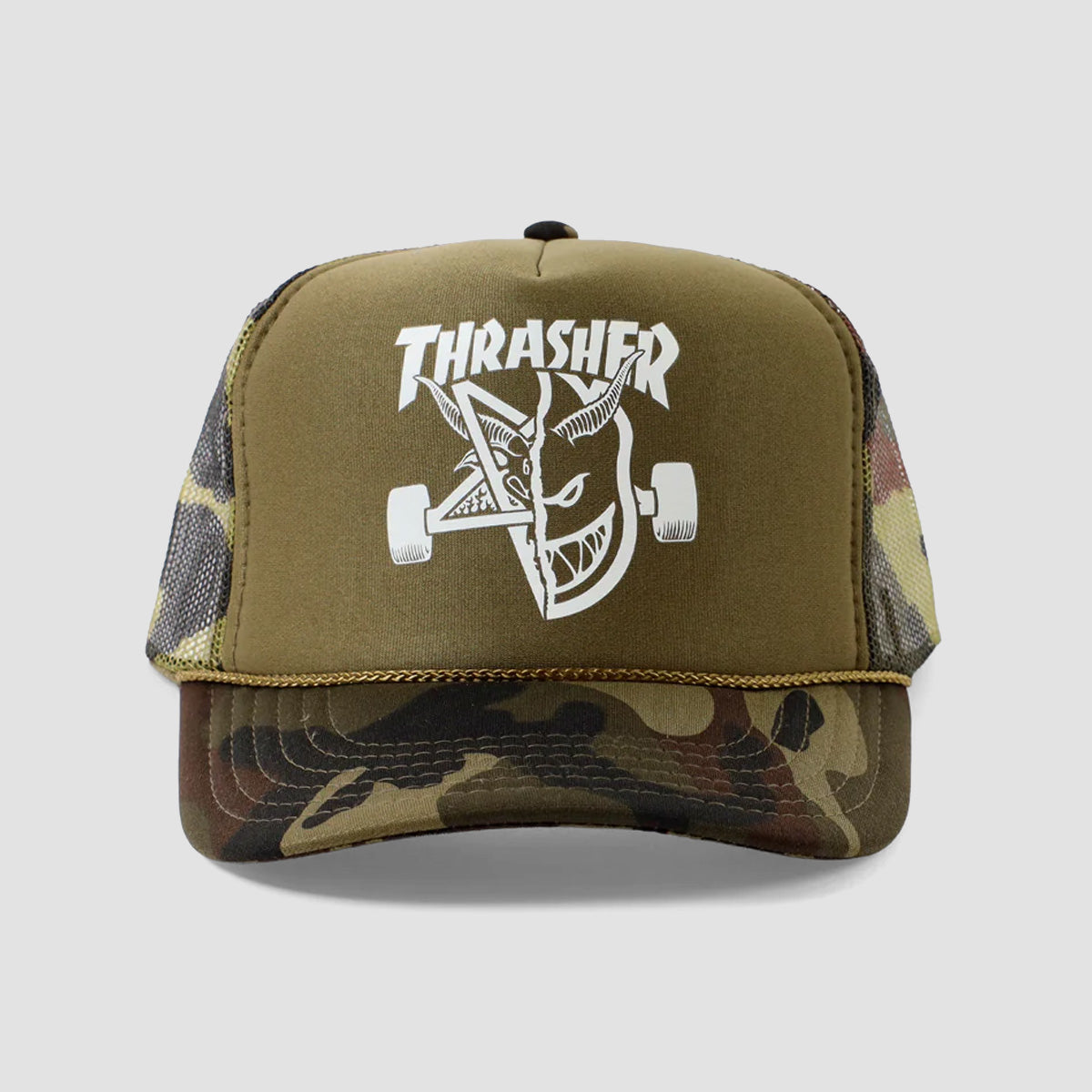Thrasher X Spitfire Thrash & Burn Trucker Cap Camo