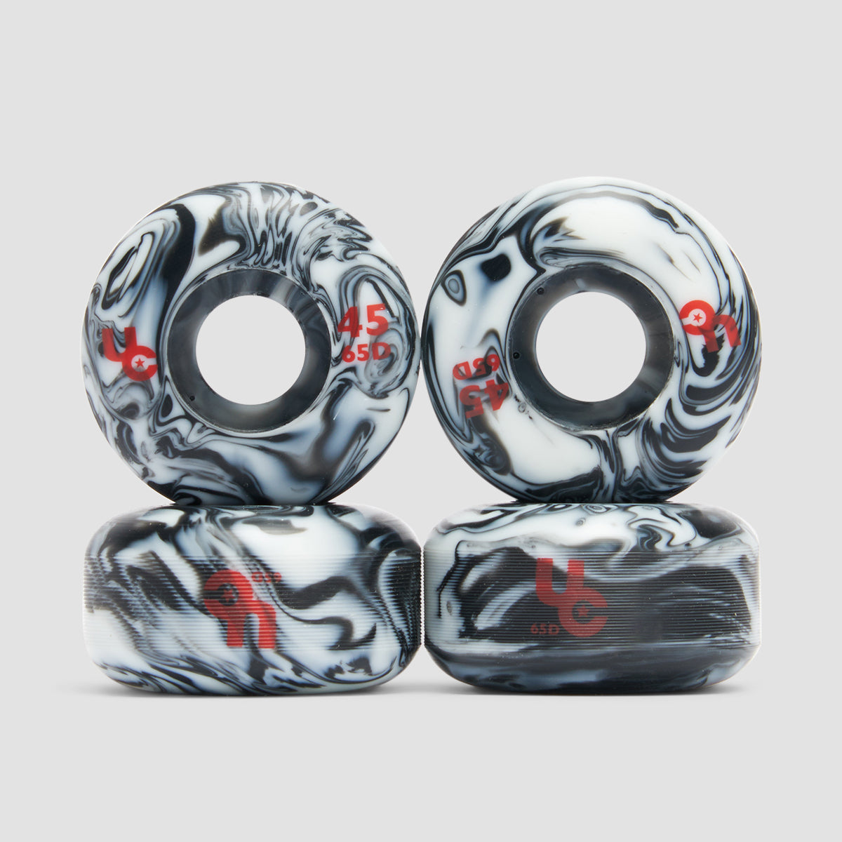 Undercover Anti Rocker 65D Inline Wheels x4 Black/White 45mm