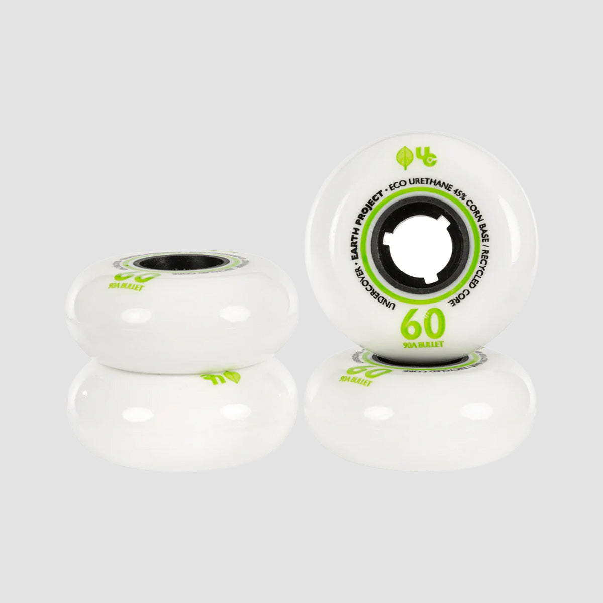 Undercover Earth 88a Inline Wheels x4 Black/White 60mm