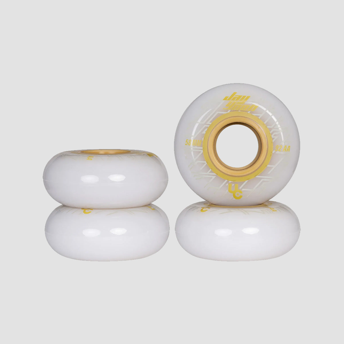 Undercover Jay Yoon 88a/92a Inline Wheels x4 White/Gold 58mm