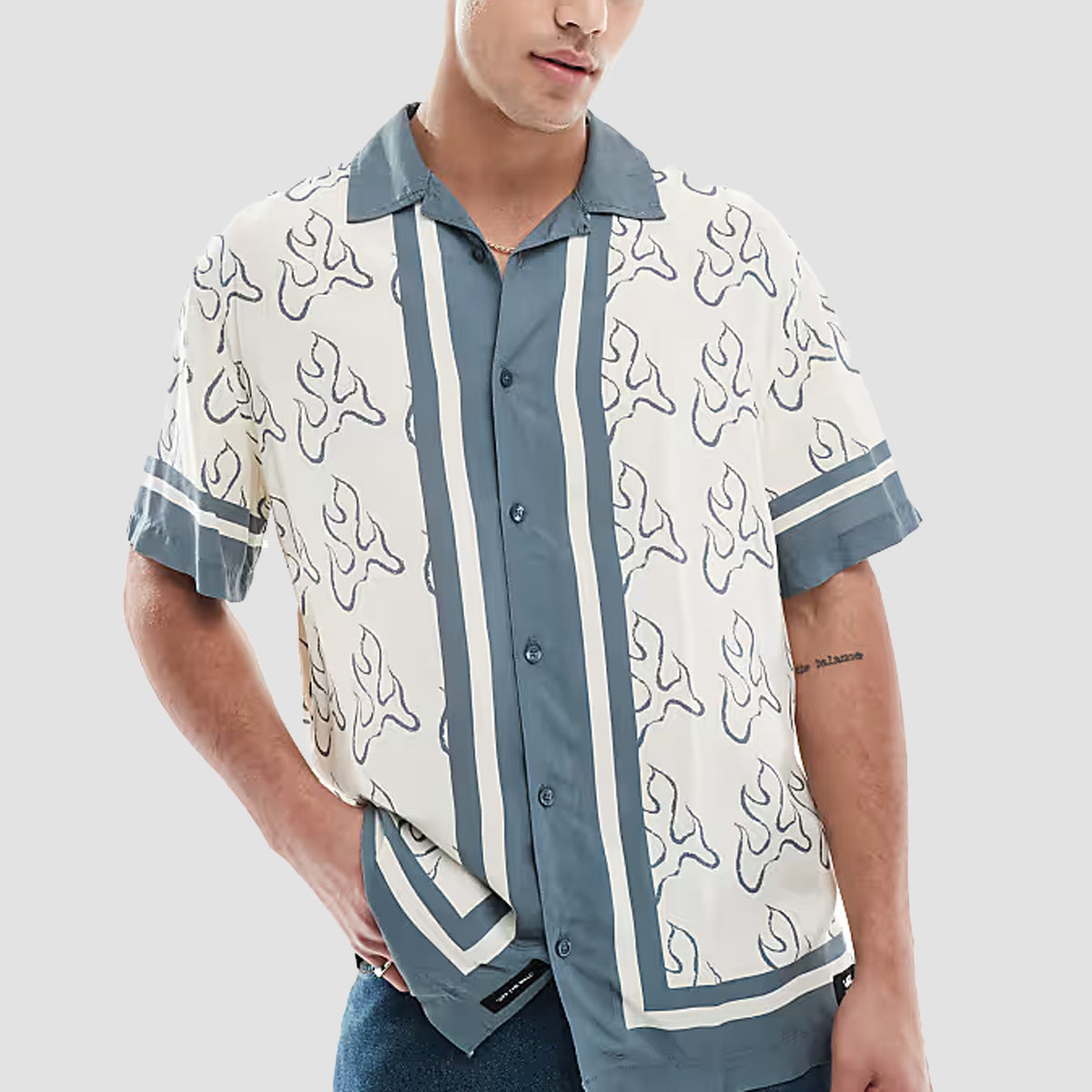Vans Blaze Border Short Sleeve Shirt Lemon Icing/Stormy Weather