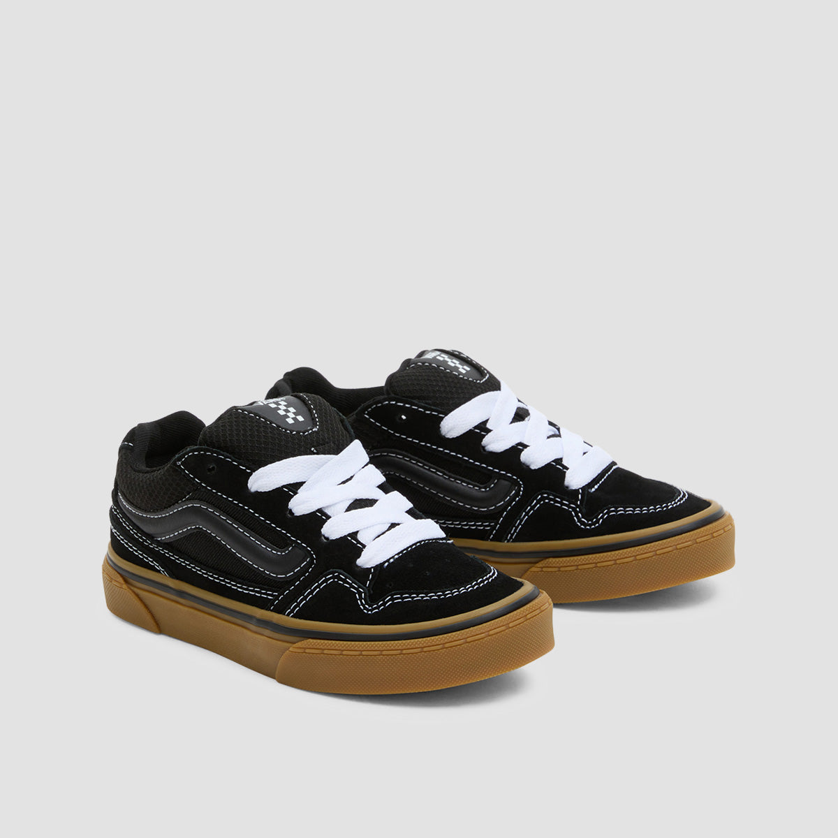 Vans Caldrone Shoes - Suede Mesh Black/Gum - Kids