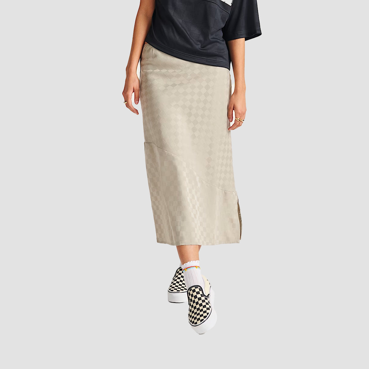 Vans Charmeuse Diana Column Checkerboard Skirt London Fog - Womens