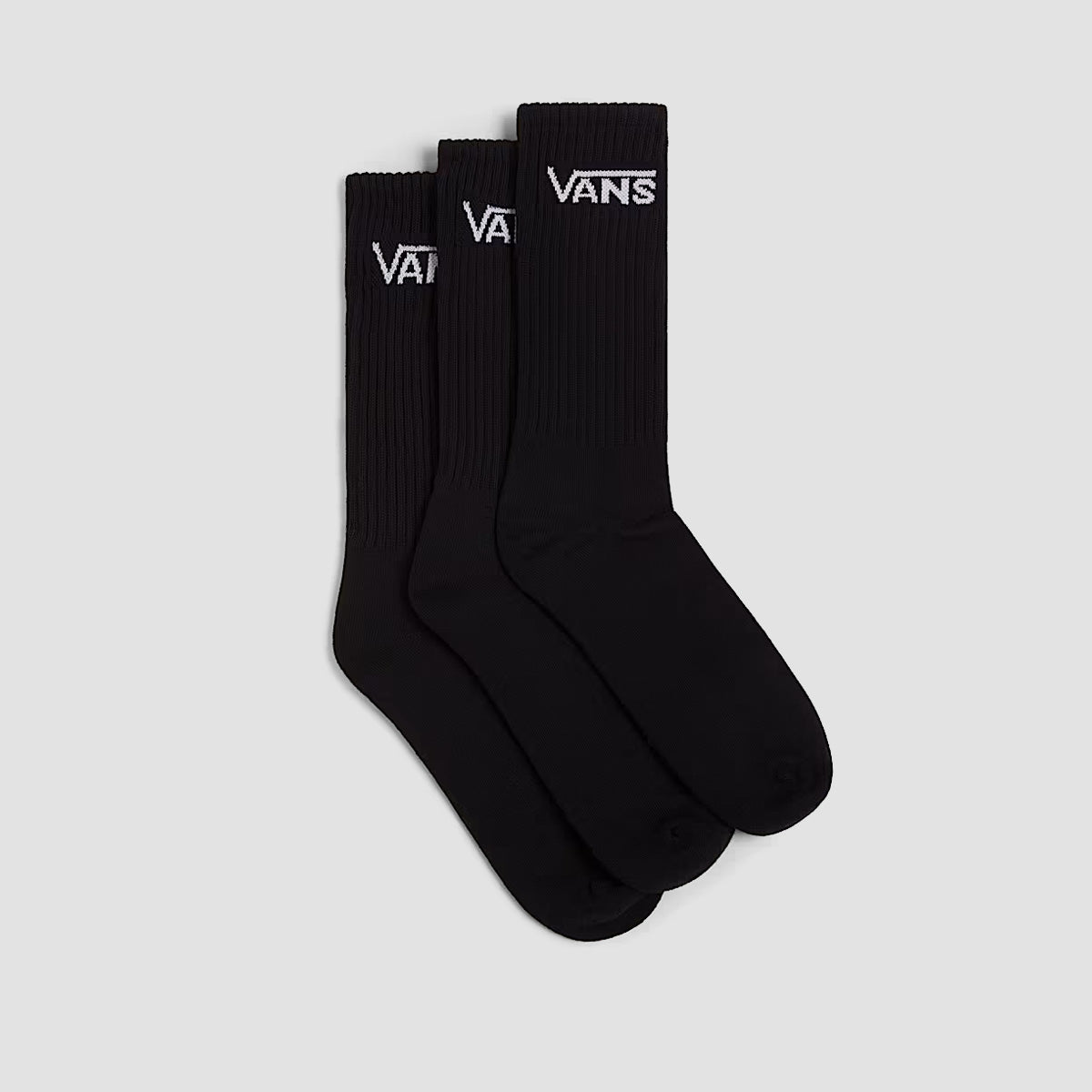 Vans Classic Crew Socks 3 Pack Black - Womens