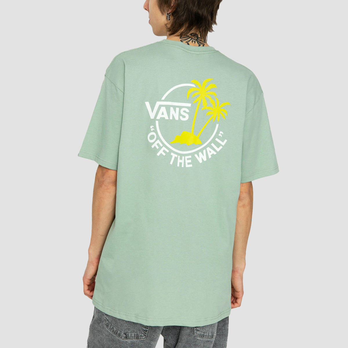 Vans Classic Mini Dual Palm T-Shirt Iceberg Green/White