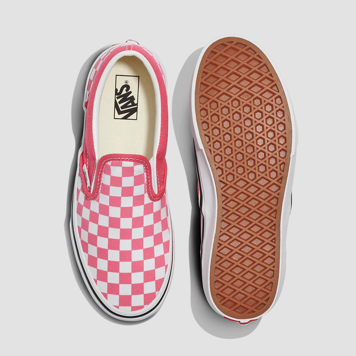 Vans Classic Slip-On Shoes - Checkerboard Honeysuckle - Kids