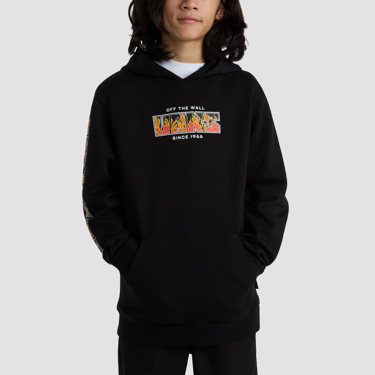 Vans Digi Flames Pullover Hoodie Black - Kids