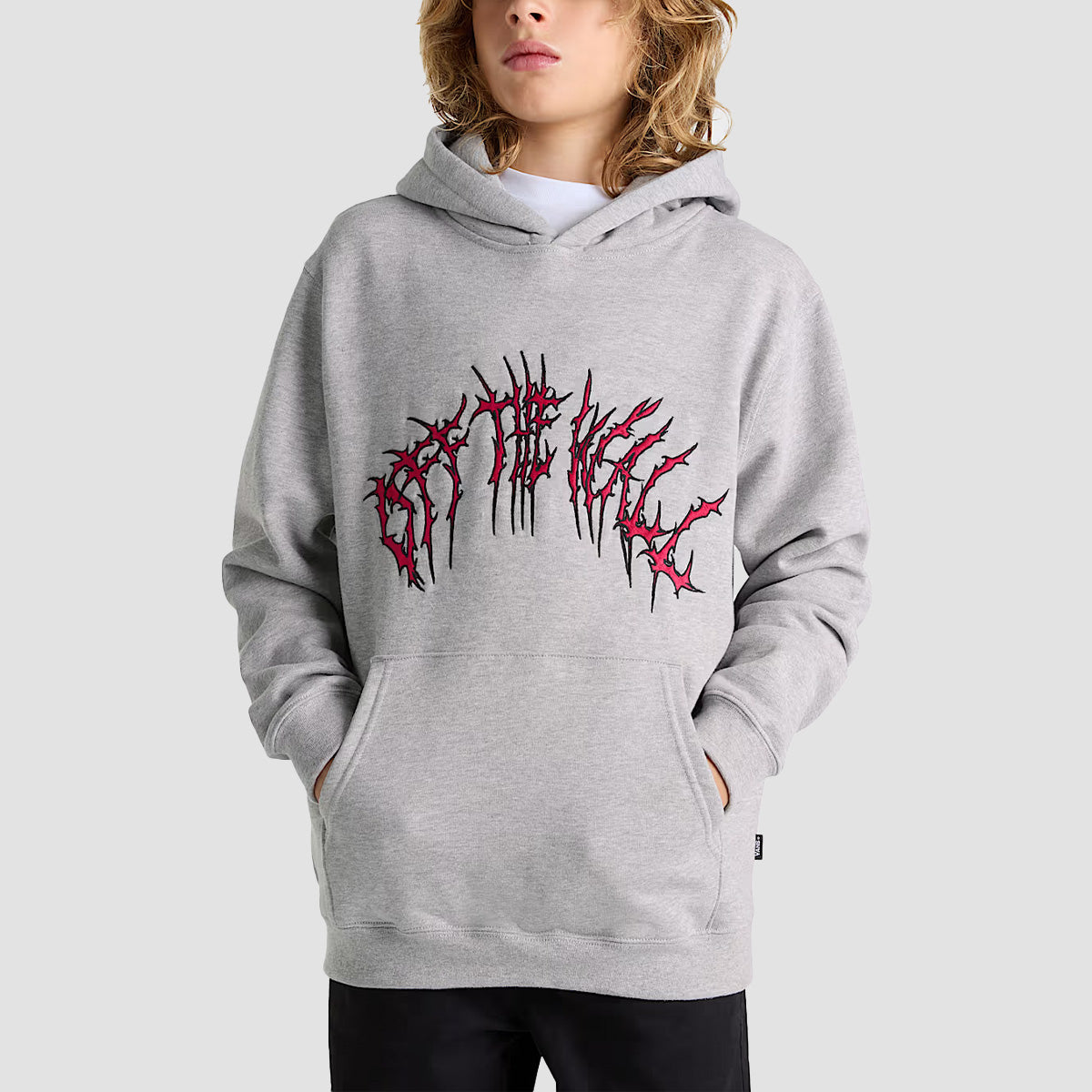 Vans Metal Arch Loose Pullover Hoodie Cement Heather - Kids