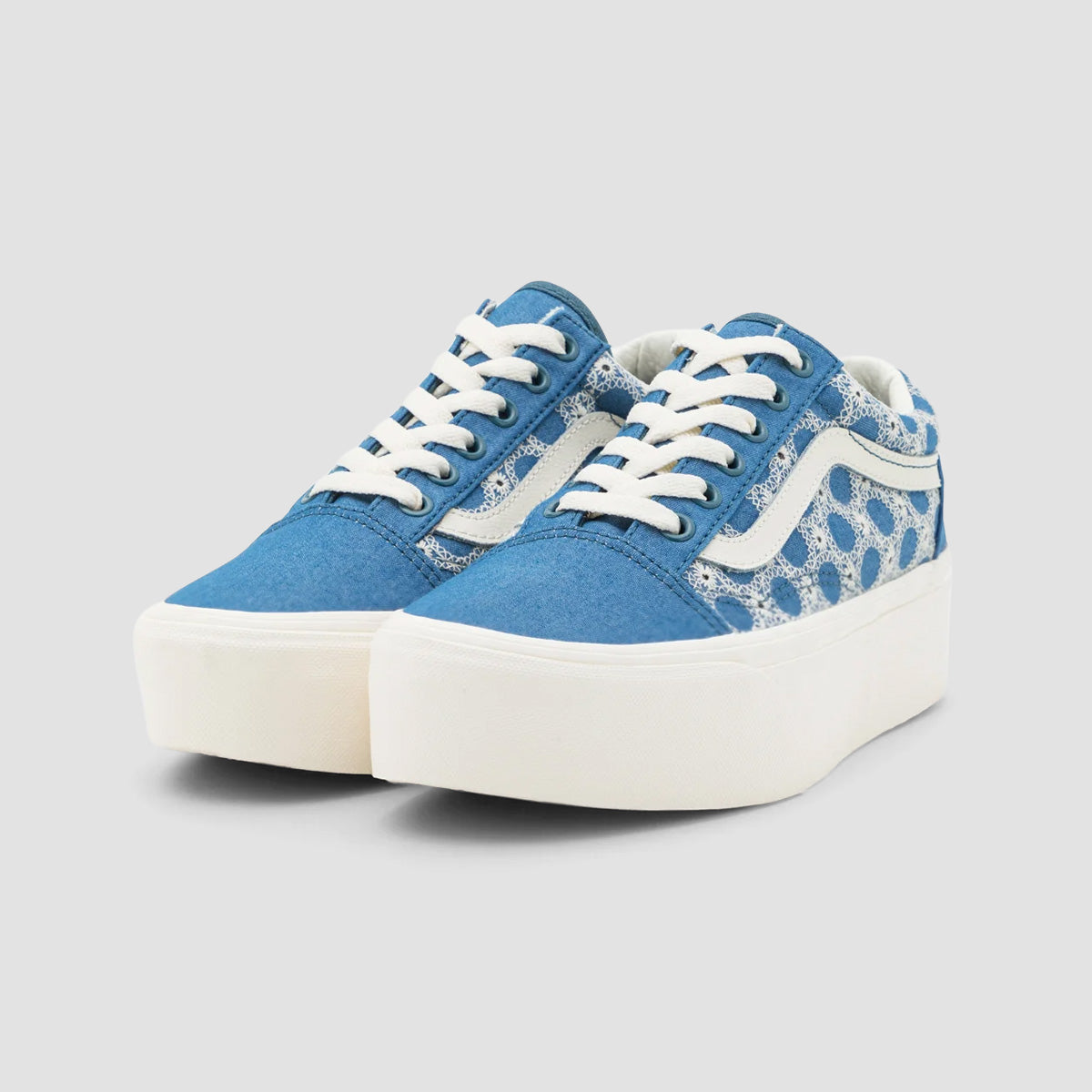 Vans Old Skool Platform Shoes - Denim Mix Blue