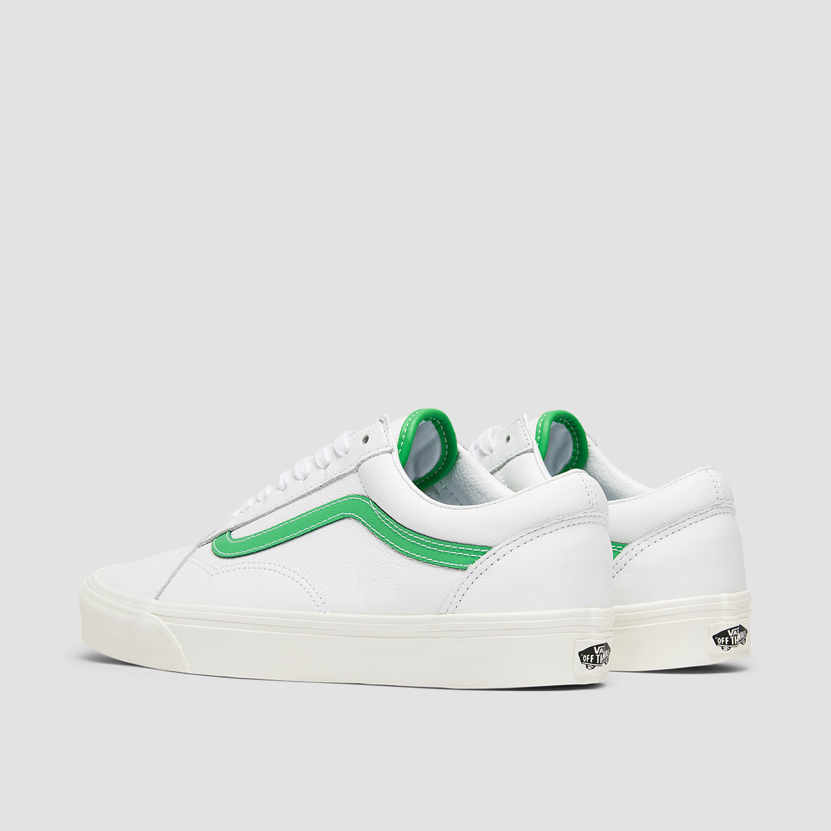 Vans Old Skool Shoes Leather White Green