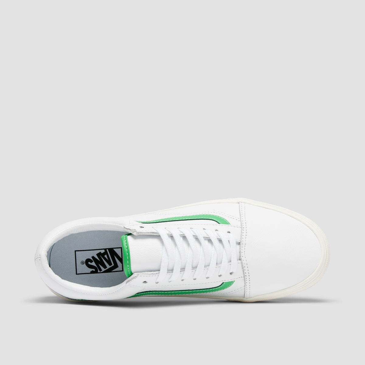 Vans Old Skool Shoes - Leather White/Green