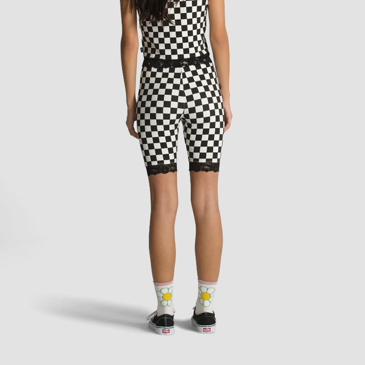 Vans Oversized Floral Legging Shorts Black - Womens