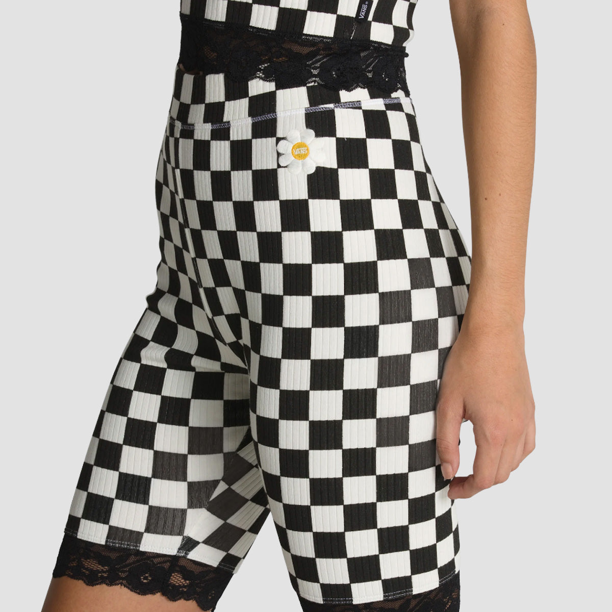 Vans Oversized Floral Legging Shorts Black - Womens