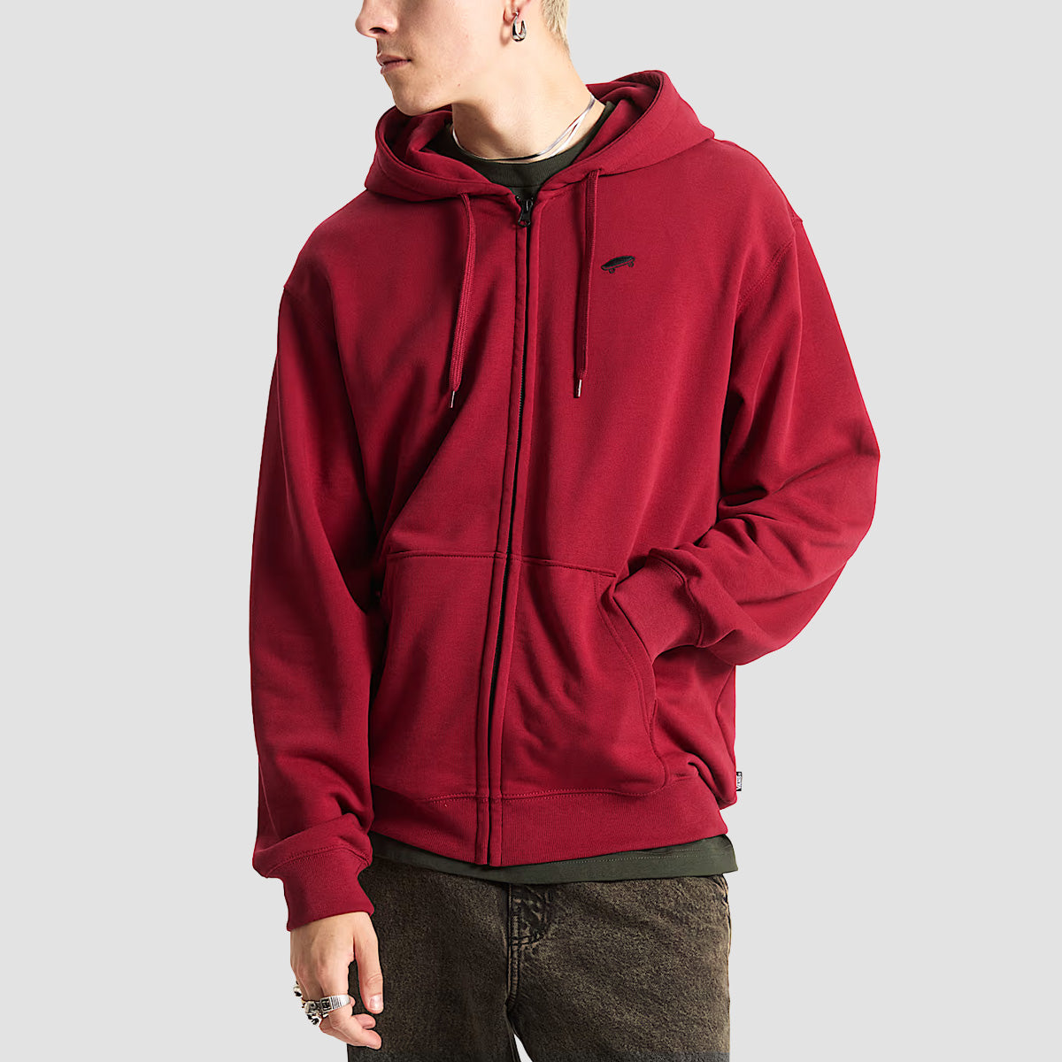 Vans Salton Loose Fit Zip Hoodie Bordeaux