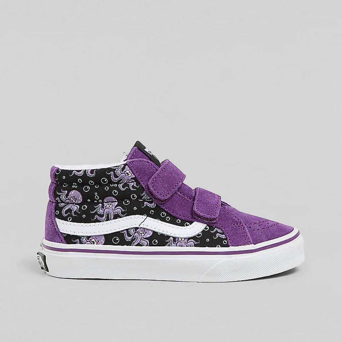 Vans SK8-Mid Reissue V Mid Top Shoes - Glow Octopus Black/Purple - Kids