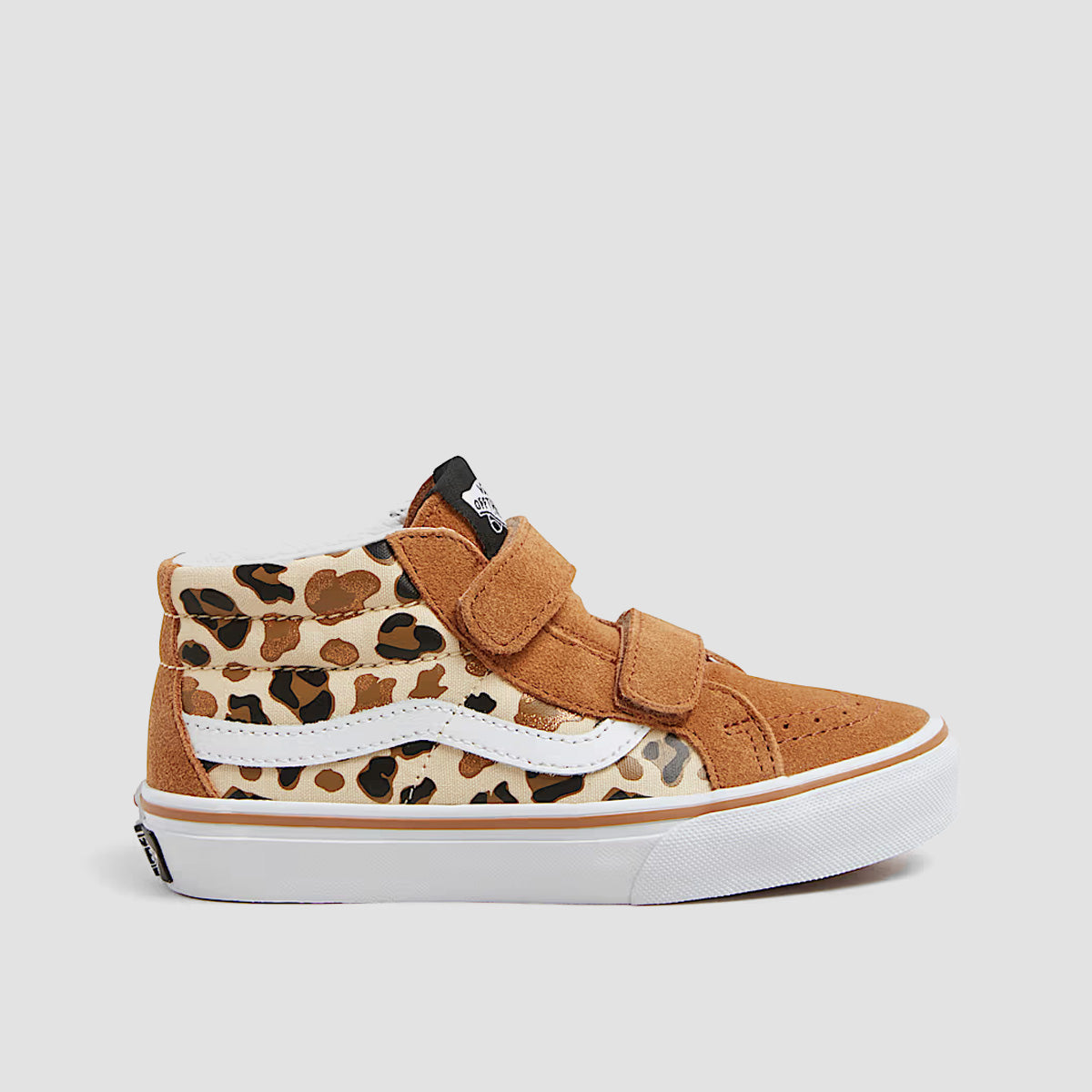 Vans Sk8-Mid Reissue V Shoes - Leopard Glitter Brown/True White - Kids