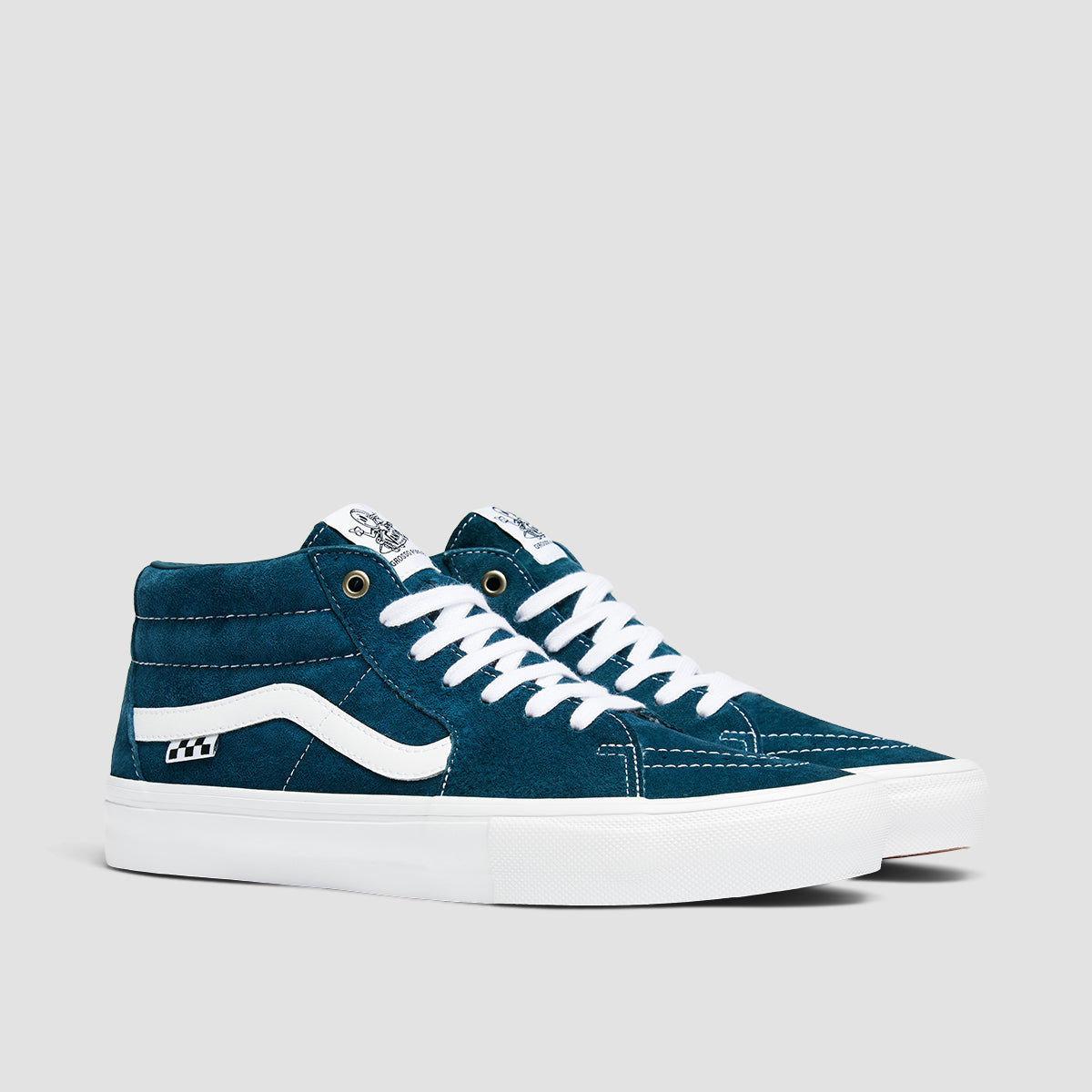 Vans Skate Grosso Mid Top Shoes Pig Suede Blue/White