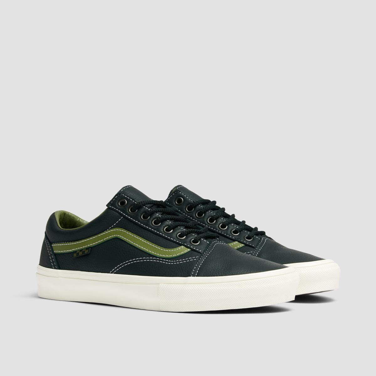 Vans Skate Old Skool Shoes - Butter Leather Black/Green