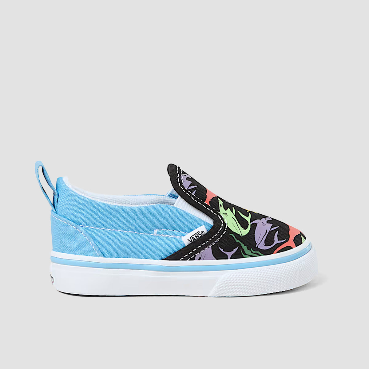 Vans Slip-On V Toddler Shoes - Glow Sharks Blue/Multi - Kids