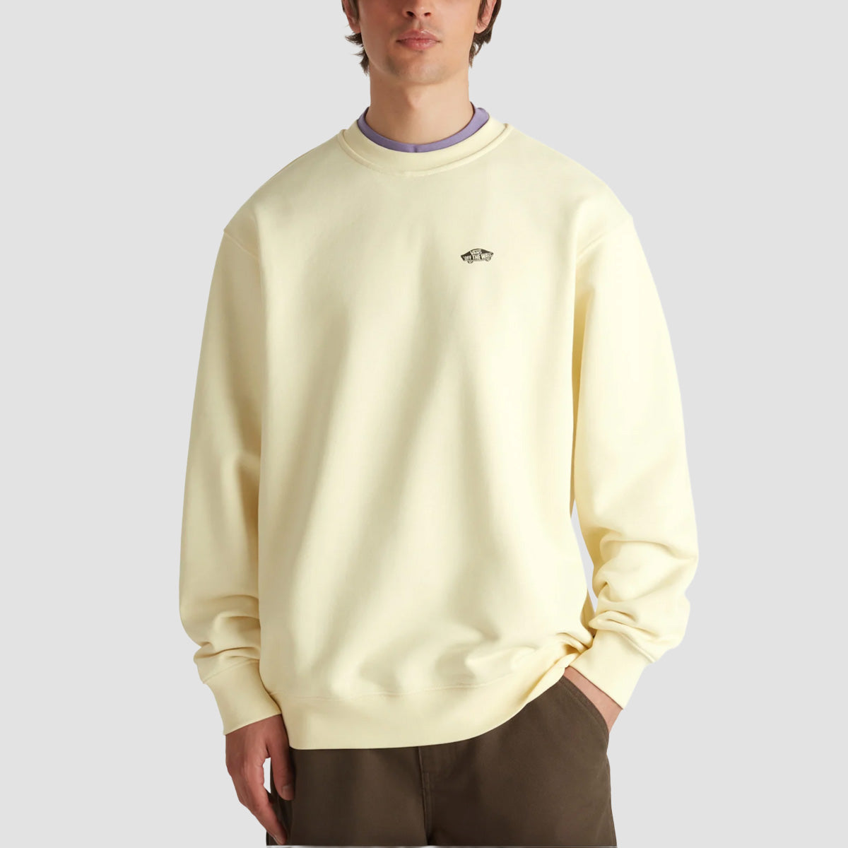Vans Style 76 II Loose Fit Crew Sweatshirt Lemon Icing