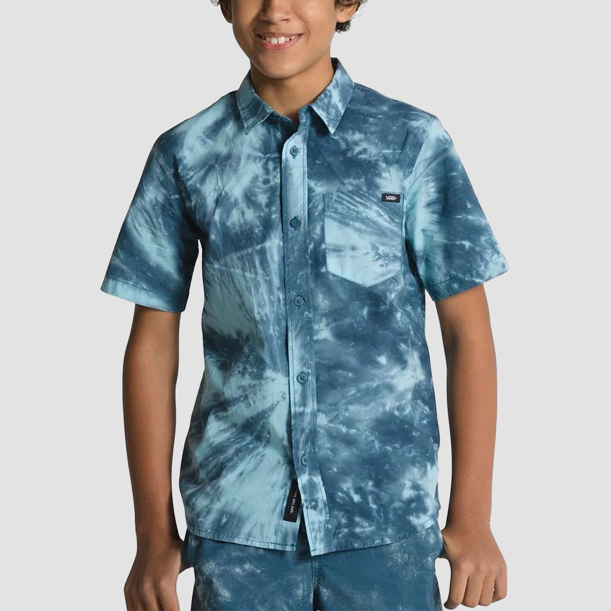 Vans Viewside Woven Short Sleeve Shirt Vans Teal - Kids