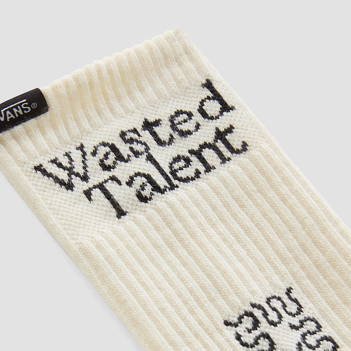 Vans X Wasted Talent Check Crew Socks Antique White
