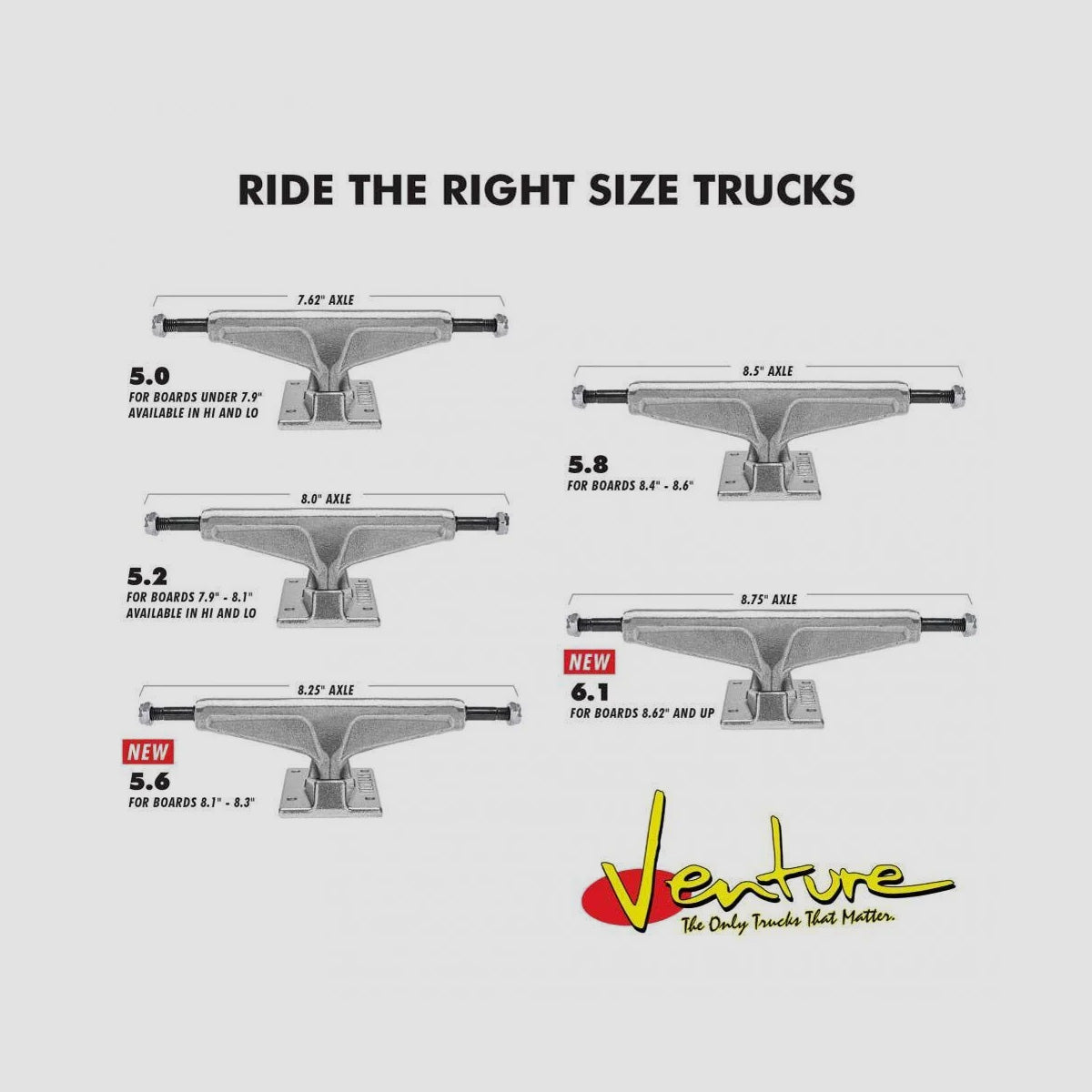 Venture Hi 5.6 V8 Team Edition Skateboard Trucks 1 PairPolished - 8.25"