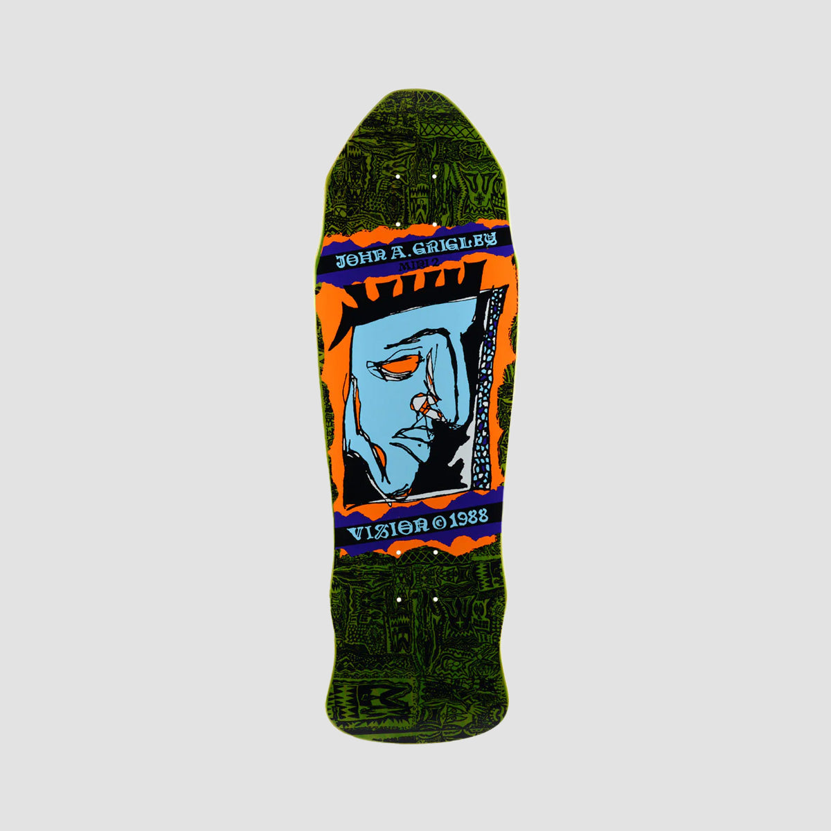 Vision Grigley II Mini Skateboard Deck Green Stain - 9.25"