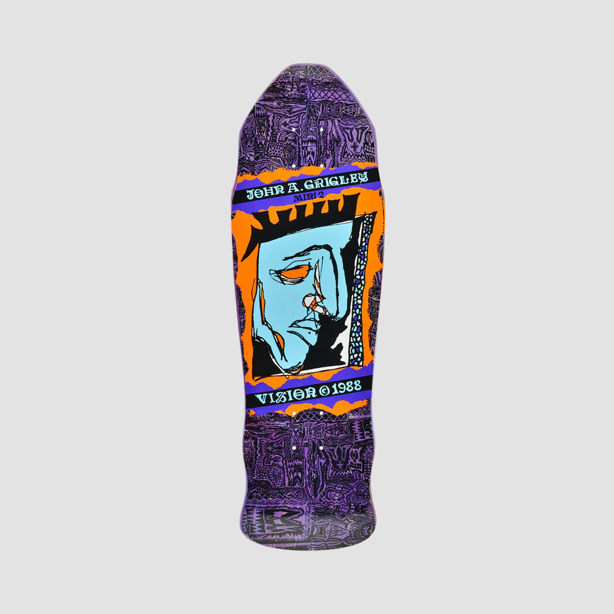 Vision Grigley II Mini Skateboard Deck Purple Stain - 9.25"