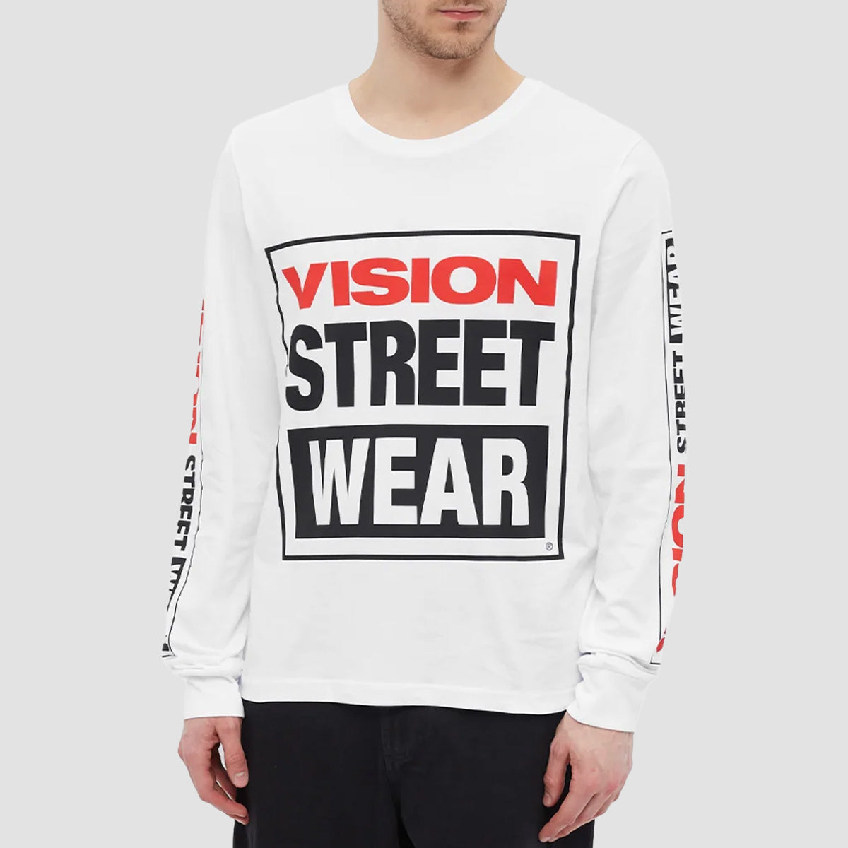 Vision OG Box Logo Longsleeve T-Shirt White