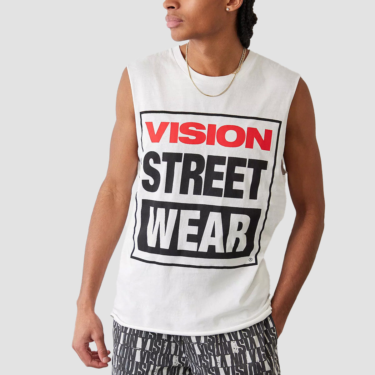 Vision OG Box Logo Sleeveless Vest White