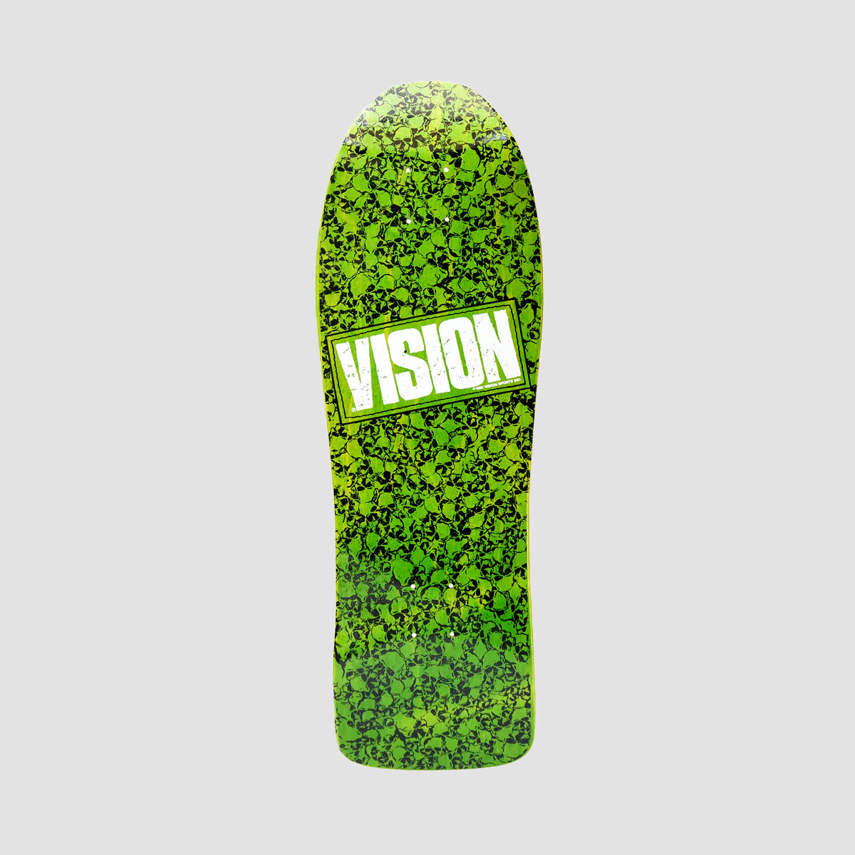 Vision Punk Skull Modern Concave Skateboard Deck Lime/White - 10"