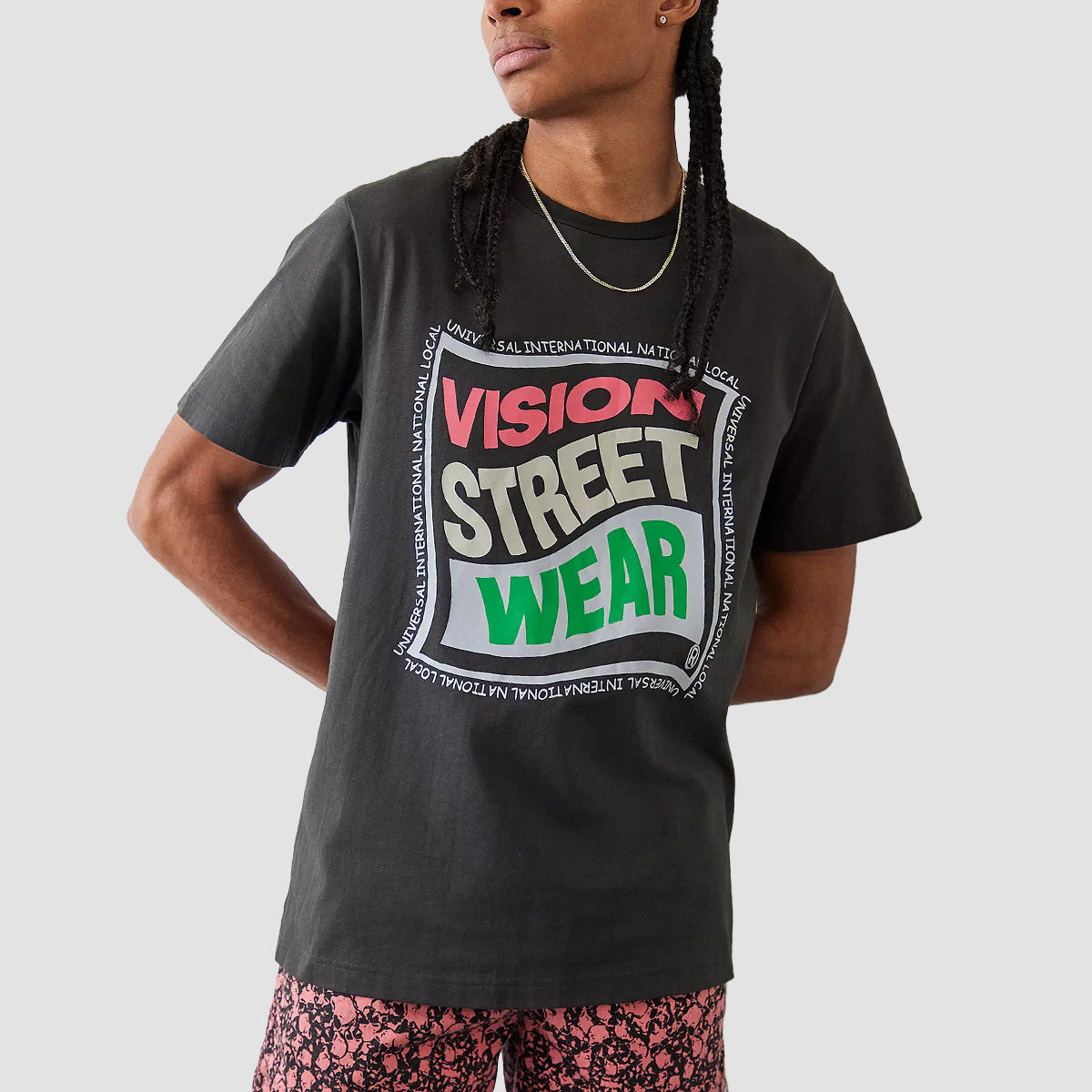 Vision Twist Box Logo T-Shirt Washed Black