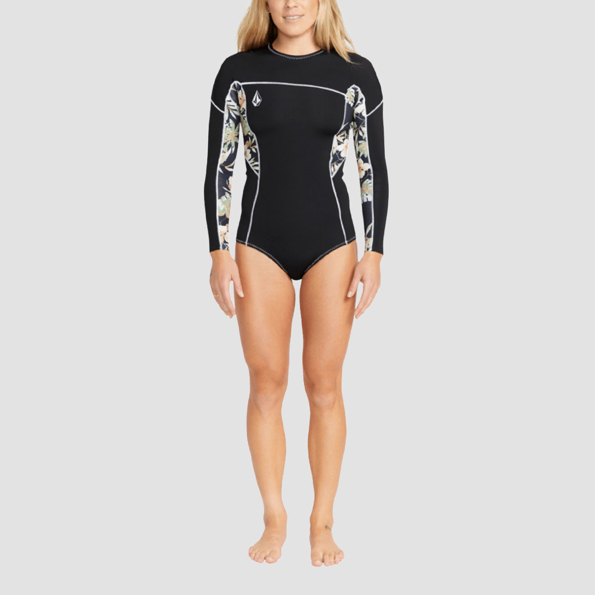 Volcom 1mm Longsleeve Back Zip Springsuit Wetsuit Black - Womens