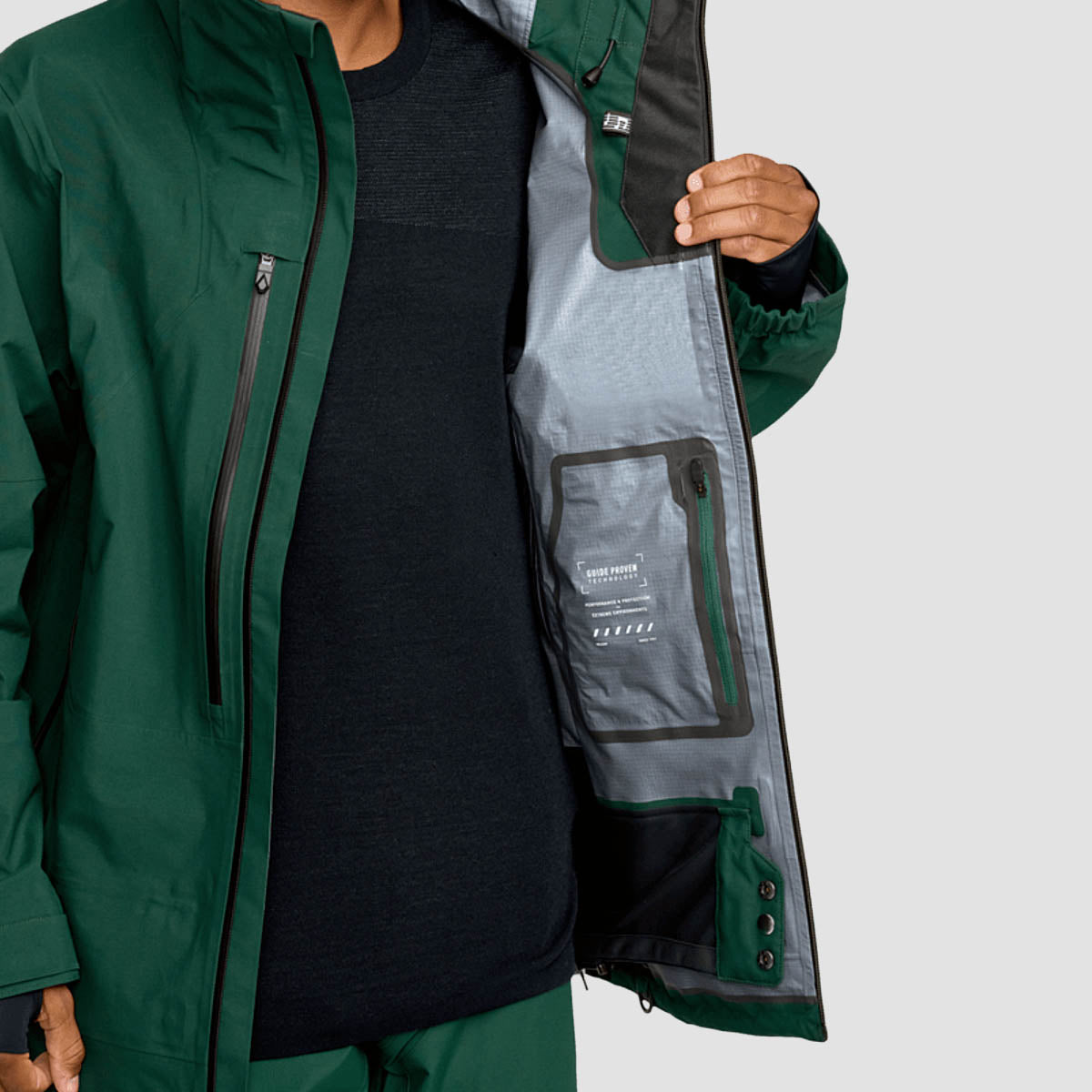 Volcom Anyox Guide Gore Pro Snow Shell Jacket Black Green