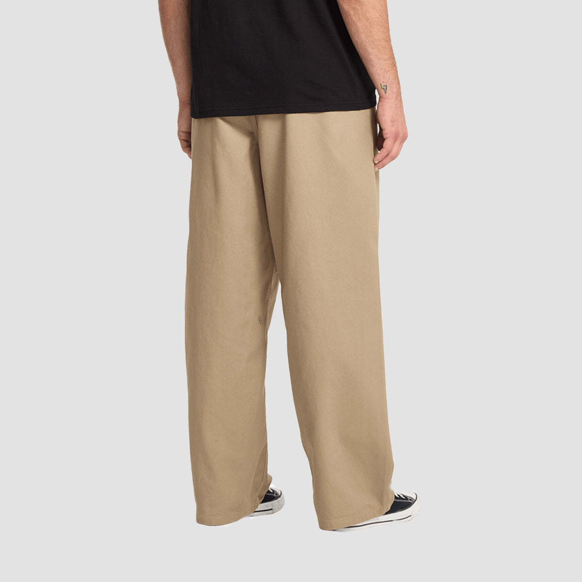 Volcom Baggos Pleat Chino Trousers Khaki