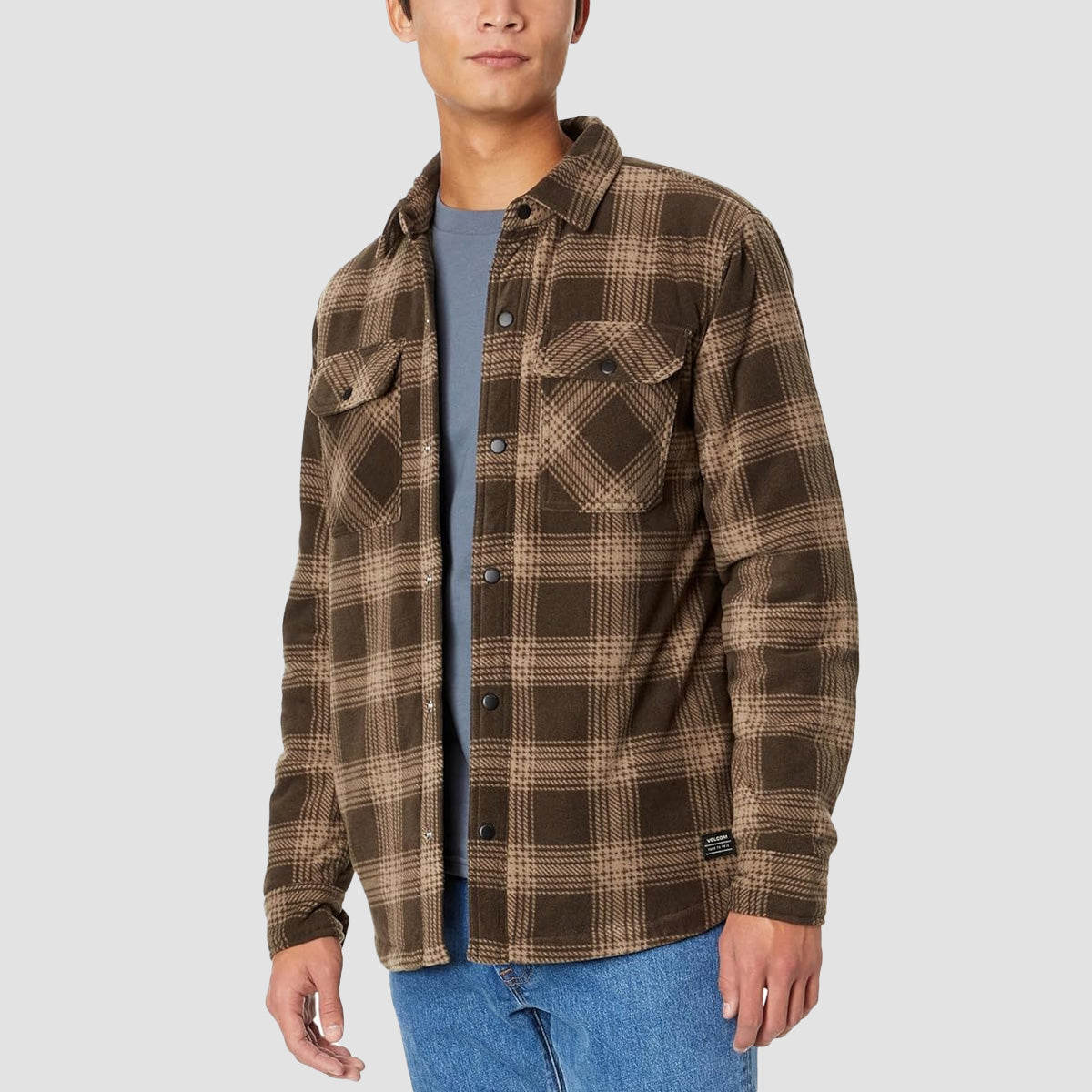 Volcom Bowered Fleece Longsleeve Over Shirt Wren