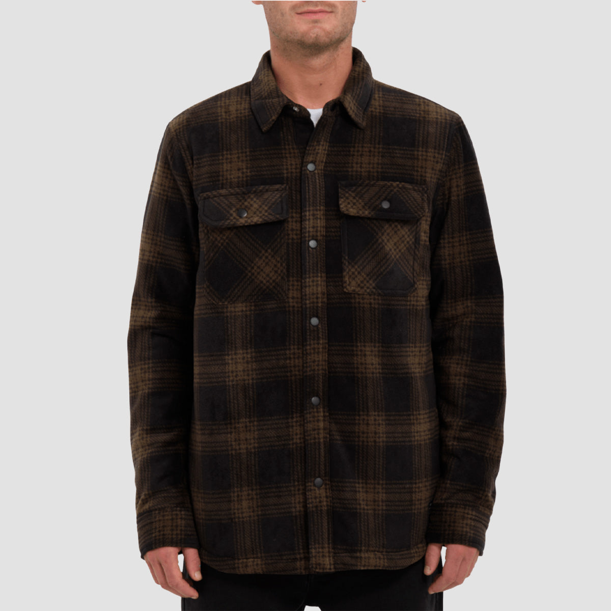 Volcom Bowered Fleece Longsleeve Shirt Jacket Bison