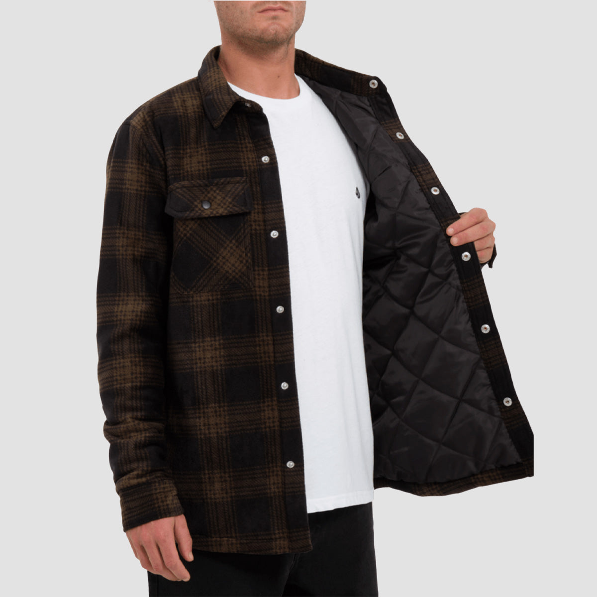 Volcom Bowered Fleece Longsleeve Shirt Jacket Bison